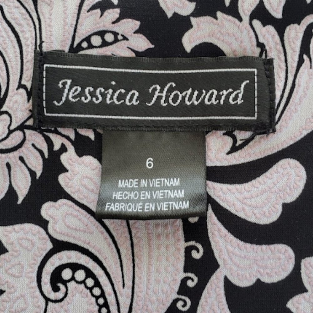 Jessica Howard 2 Piece 3/4 Sleeve Jacket and Sleeveless Ruched Waist Dress, SZ 6 - Picture 8 of 10